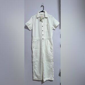 Levi's Cream Button-Up Jumpsuit